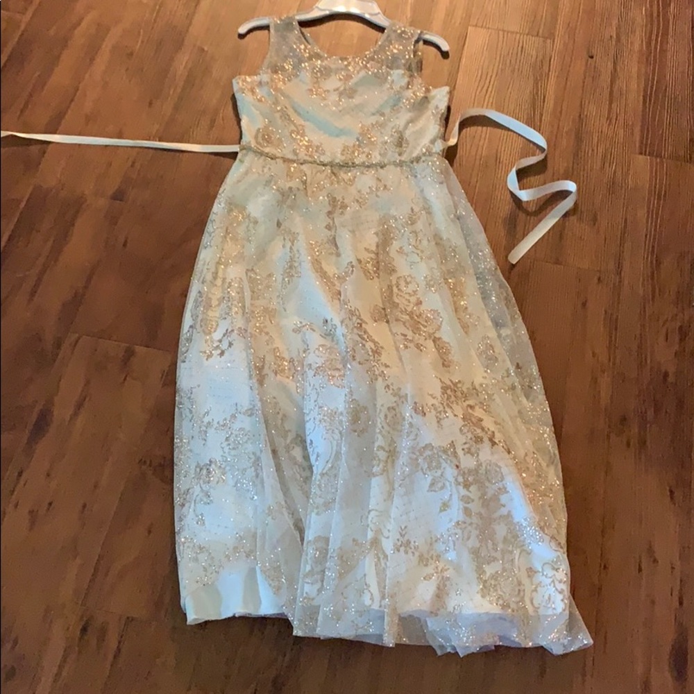 white and gold dress